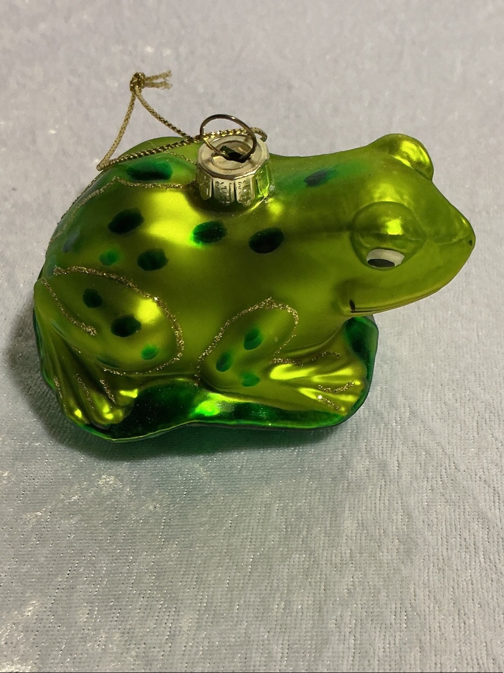 Glass Frog on Lilly Pad Ornament